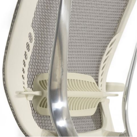 Кресло с подножкой FALTO SPRING 2 (поясничный валик, подлокотн 6D(360), сетка, светлый)