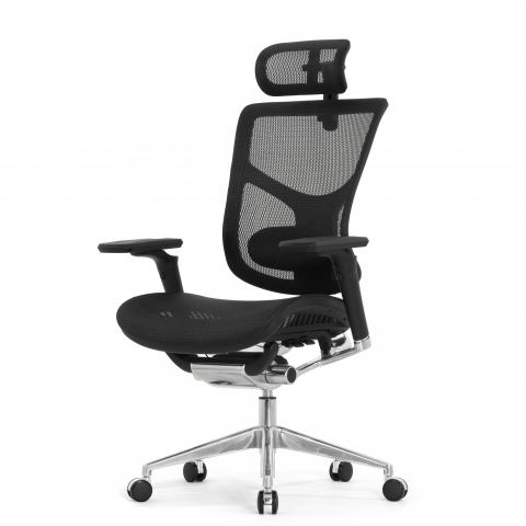 Кресло FALTO STAR ERGO 2 (3D поясничный упор, подлокотик 6D(360), сетка, черный)