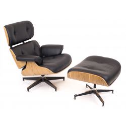 Кресло реклайнер с подставкой для ног Everprof Relax Кожа Черный