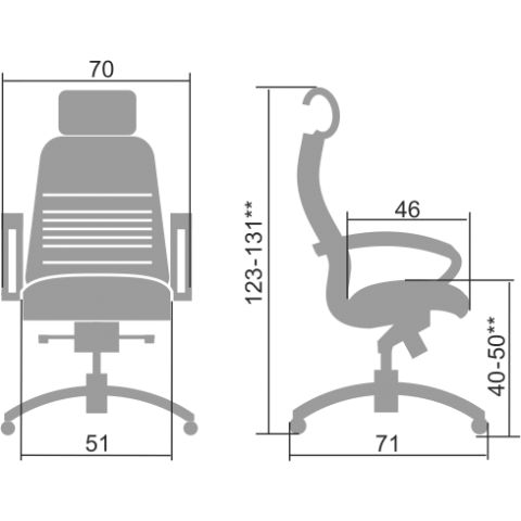 Кресло Метта Samurai KL-2.04 темно-бордовый
