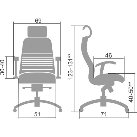 Кресло Метта Samurai KL-3.04 темно-бордовый
