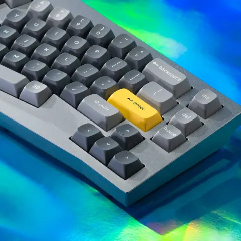Механическая клавиатура QMK Keychron Q8 Alice-ANSI Knob, (68 кл.), RGB, Hot-Swap, Алюм.корпус, Barebone, синий