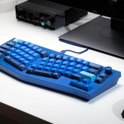 Механическая клавиатура QMK Keychron Q8 Alice-ANSI Knob, (68 кл.), RGB, Hot-Swap, Алюм.корпус, Barebone, синий