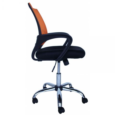 Компьютерное кресло MF-696 оранжевое (сетка/ткань)