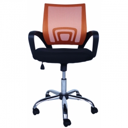 Компьютерное кресло MF-696 оранжевое (сетка/ткань)