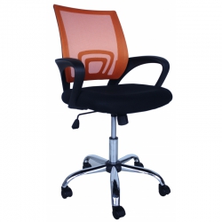 Компьютерное кресло MF-696 оранжевое (сетка/ткань)