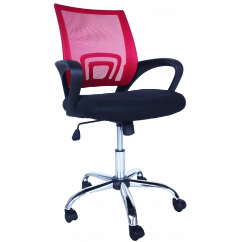 Компьютерное кресло MF-696 красное (сетка/ткань)