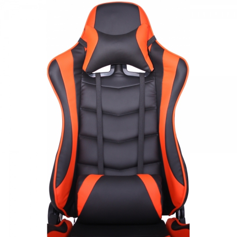Кресло игровое MFG-6001 черное/оранжевое (экокожа)