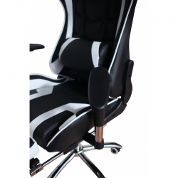 Кресло игровое MFG-6001 черное/белое (экокожа)