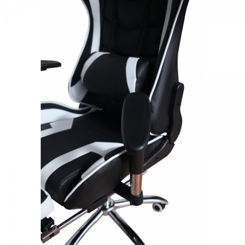 Кресло игровое MFG-6001 черное/белое (экокожа)