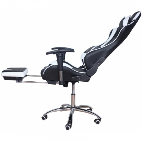 Кресло игровое MFG-6001 черное/белое (экокожа)