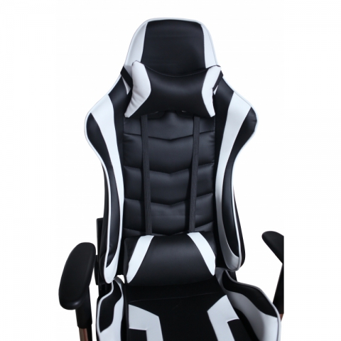 Кресло игровое MFG-6001 черное/белое (экокожа)