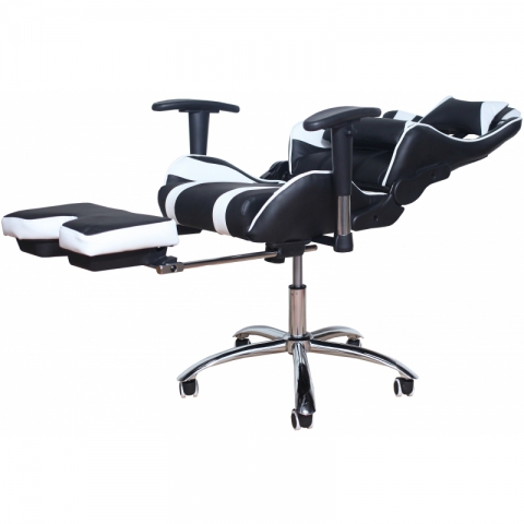 Кресло игровое MFG-6001 черное/белое (экокожа)