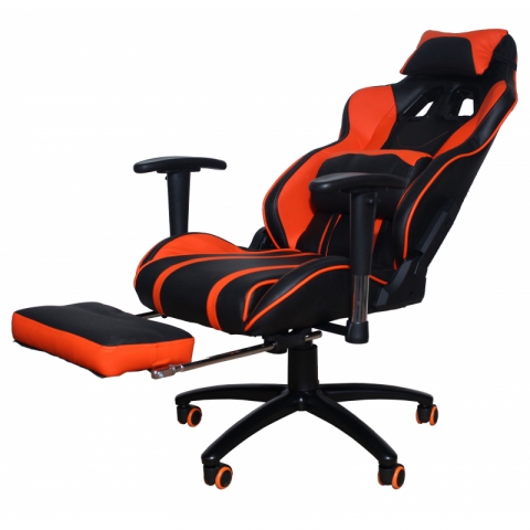 Кресло игровое MFG-6016 черное/оранжевое (экокожа)