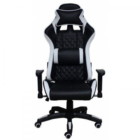 Кресло игровое MFG-6023 Черное/белое (экокожа)