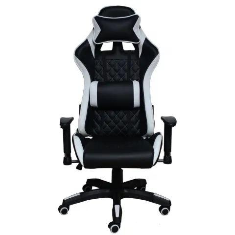 Кресло игровое MFG-6023 Черное/белое (экокожа)