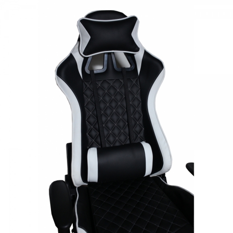 Кресло игровое MFG-6023 Черное/белое (экокожа)