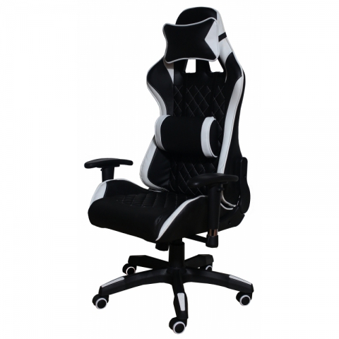 Кресло игровое MFG-6023 Черное/белое (экокожа)