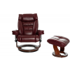 Кресло реклайнер FALTO Zuel (оттоманка, натуральная кожа, бордовый)