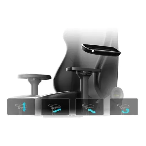 Кресло DXRacer серии Martian, LMT24FBE/N, размер L, ткань, черный, электроприводы
