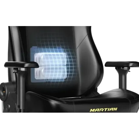 Кресло DXRacer серии Martian, LMT24FBE/N, размер L, ткань, черный, электроприводы