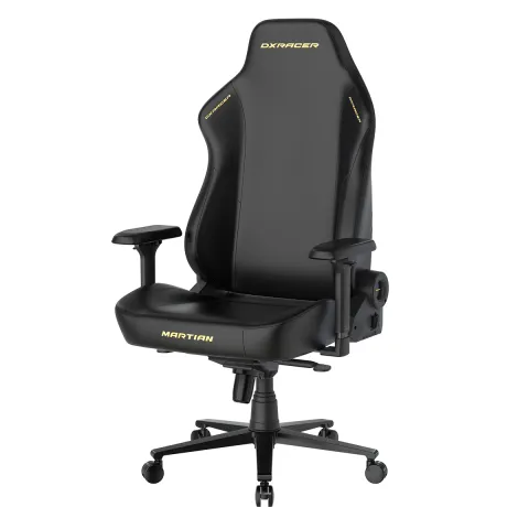 Кресло DXRacer серии Martian, LMT24LTA/NNY, размер L, экокожа, черный-желтый, электроприводы