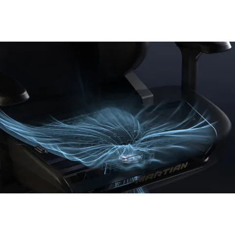 Кресло DXRacer серии Martian Pro, MP25XLTA-TRIANGLE/NR, размер XL, экокожа, черный-красный, электроприводы, вентиляция, подогрев, массаж