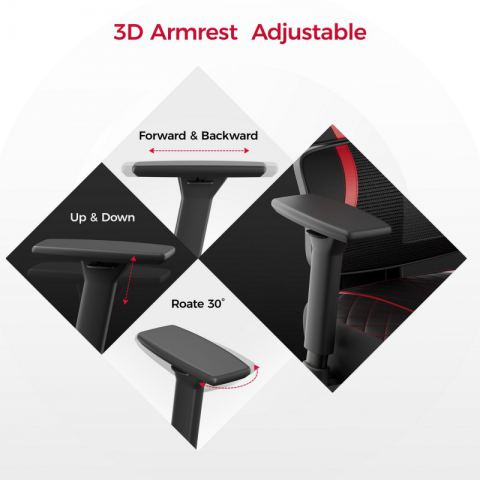 Эргономичное кресло Eureka Norn, Red