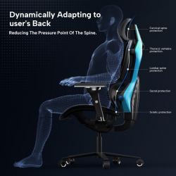 Эргономичное кресло Eureka TYPHON, Blue, ESL