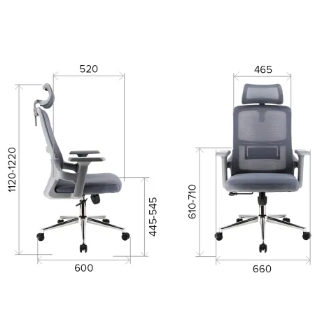 Кресло руководителя офисное Everprof EP-530 Grey Сетка Серый