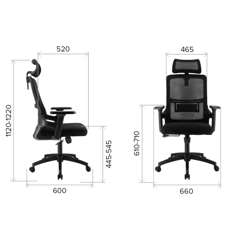 Кресло руководителя офисное  Everprof EP-530 Black Сетка Черный