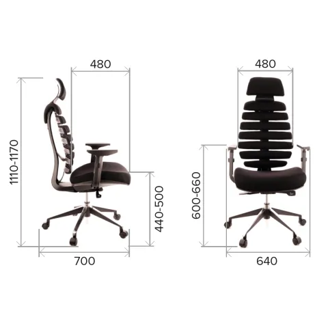 Кресло Everprof Ergo Black Кожа Черный