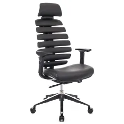 Кресло Everprof Ergo Black Кожа Черный