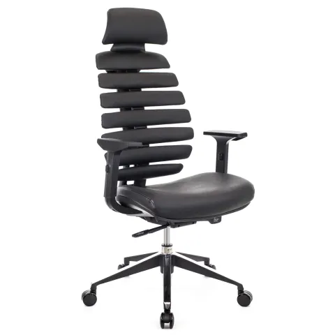 Кресло Everprof Ergo Black Кожа Черный