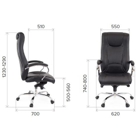 Кресло Everprof King M Кожа Черный