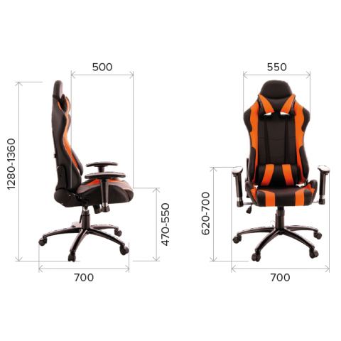 Кресло Everprof Lotus S2 Экокожа Черный/Оранжевый