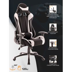 Игровое компьютерное кресло Everprof Lotus S4 Ткань Черный/Серая