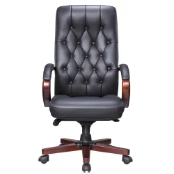 Кресло Everprof Monaco Wood Экокожа Черный