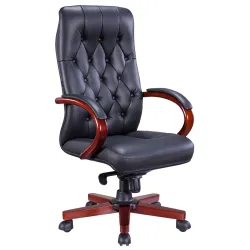 Кресло Everprof Monaco Wood Экокожа Черный