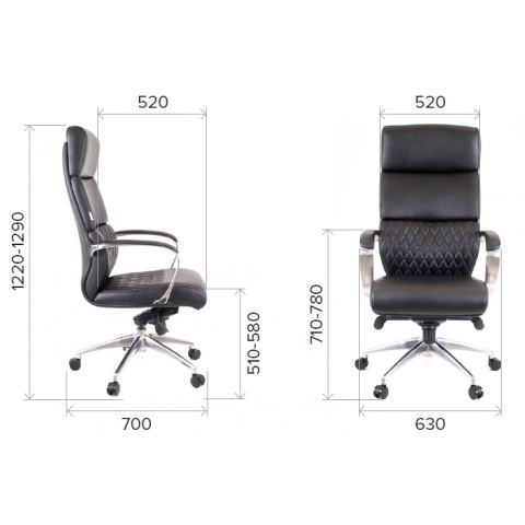 Кресло Everprof President Кожа Черный