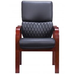 Кресло Everprof President Wood CF Экокожа Черный