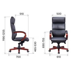 Кресло Everprof President Wood Экокожа Черный