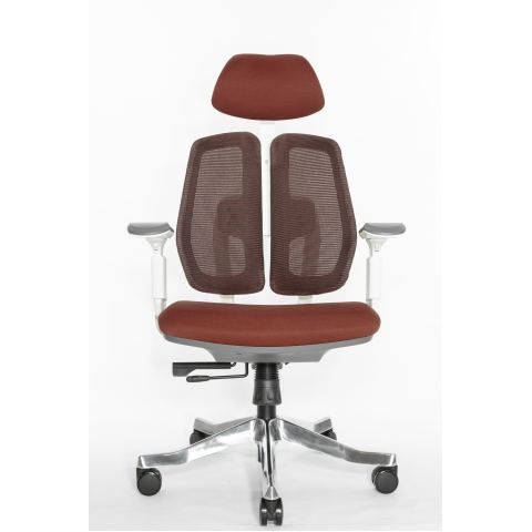 Кресло Falto Orto Bionic A92W Mesh WH Red (каркас светлый/сетка- ткань red)