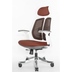 Кресло Falto Orto Bionic A92W Mesh WH Red (каркас светлый/сетка- ткань red)