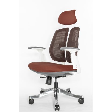 Кресло Falto Orto Bionic A92W Mesh WH Red (каркас светлый/сетка- ткань red)