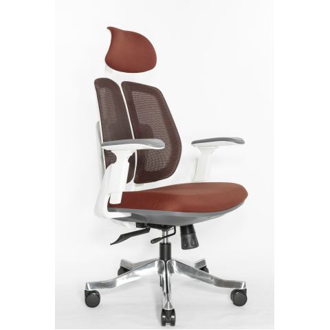 Кресло Falto Orto Bionic A92W Mesh WH Red (каркас светлый/сетка- ткань red)