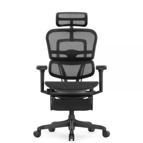 Кресло Falto Ergohuman Ultra с подножкой (чёрный каркас/сетка чёрный T-168-B1 Black)