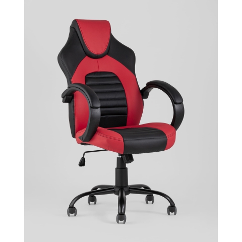 Кресло игровое TopChairs Racer Midi черно-красное