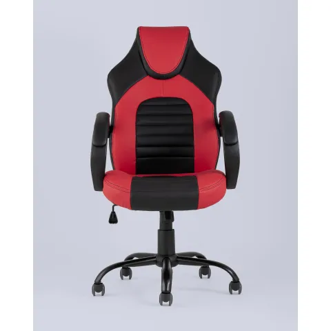 Кресло игровое TopChairs Racer Midi черно-красное