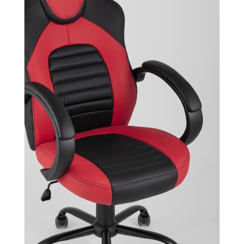 Кресло игровое TopChairs Racer Midi черно-красное